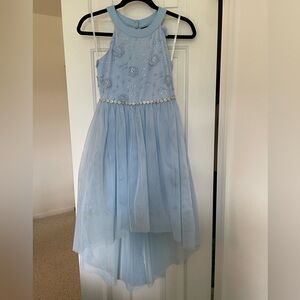 Sequin Hearts Blue Halter Gown for Weddings